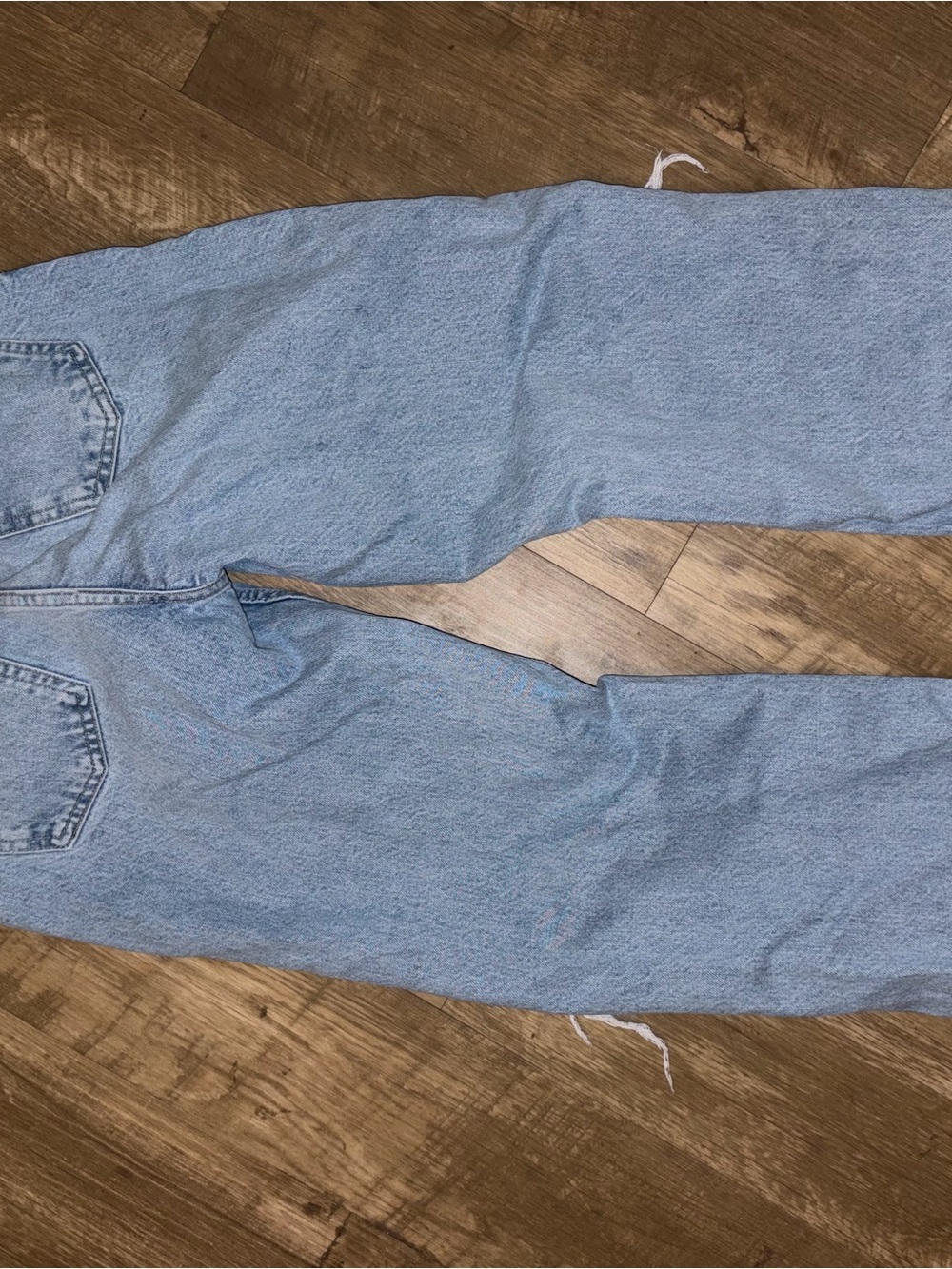 Zara Light Blue Distressed Relaxed Jeans - Picture 2 of 3